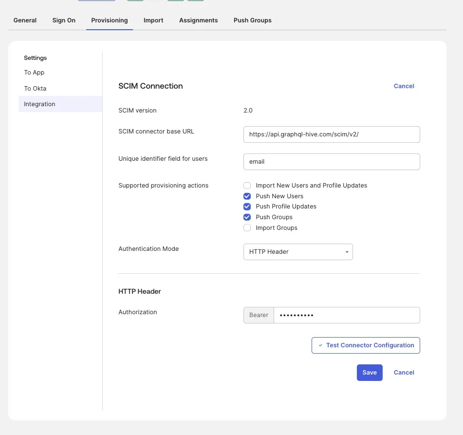 Configure the SCIM connection
